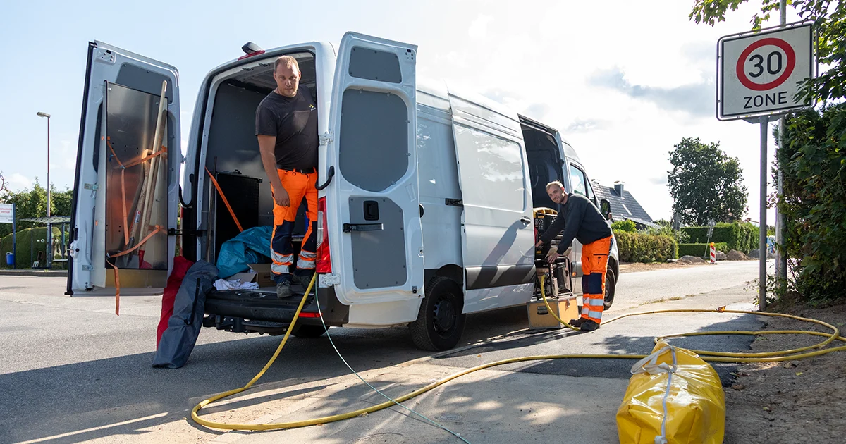 BAustelle Verlegung Glasfaserkabel